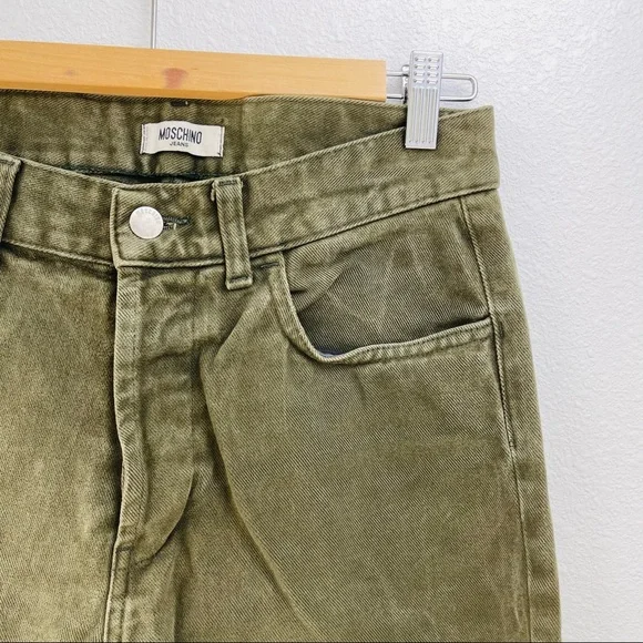 MOSCHINO Green super soft jeans relaxed straight pants joggers - Picture 5 of 10